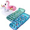 FindUWill 2 Pack Inflatable Pool Lounge, Inflatable Pool Floats with Headrest, X-Large, Cooling Pool Floaties Contour Lounger and 2 Pack 42'' Inflatable Pool Floats Flamingo Unicorn Swim Tube Rings view 1