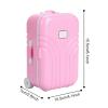 Hztyyier Doll Suitcase Mini Luggage Toy for Girls, Pink Plastic Rolling Suitcase with Handle, Travel Play Set for 18 Inch Dolls, 6.1x4.1x2.8 Inches view 3