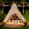 Betterhood 7' Large Teepee Tent for Adults, Play Tent with Carry Bag, 5 Sides Canvas Kids Teepee Tent Indoor & Outdoor Tents for Party, Wedding, Photo Prop, White view 1