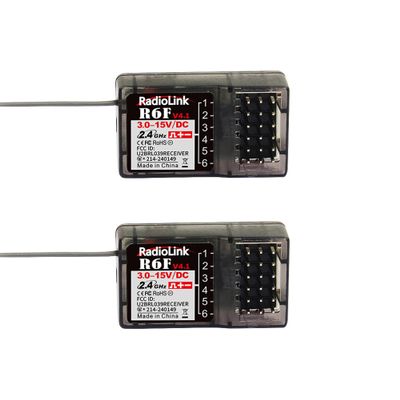 Radiolink R6F 2 PCS 2.4Ghz RC Car/Boat Receivers 6 Channels Low Response Latency RC Training Lightweight for Remote Controller RC4GS V3 RC6GS V3 RC8X (No Gyro)