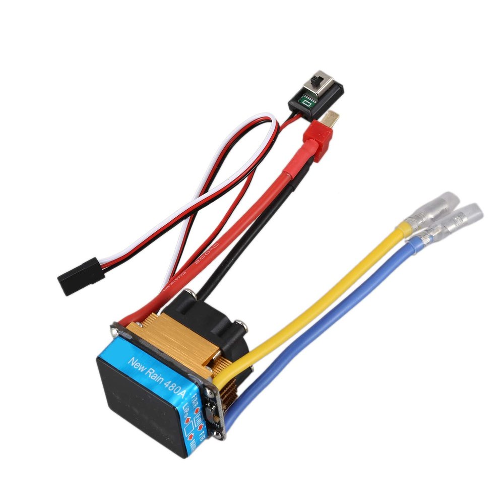 480A Brushed ESC Single Motor with Cooling Fan Waterproof 2-4S 3 Modes 5V/3A BEC for RC