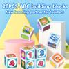 PLAY ABC Building Blocks for Toddlers 1-3, 28 PCS Plastic Baby Alphabet Letters Number Stacking Blocks Set, Preschool Learning Educational Montessori Sensory Toys Gifts for Kids Girls Boys view 2