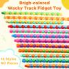 Sotiff 60 Packs Wacky Track Fidget Toy Colorful Snake Toys Gifts for Kids Adult Autism Stress Relief Therapy Toys for Students Classroom Home Party Bag Fillers Keeps Mind Focused(Basic Color) view 2