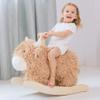 Baby Rocking Horse for 1 Year Old,Wooden Cow/Yak Horse Rocking with Wicker Plush Wooden Ride On Toy for 2 Years Old Girl&Boy Nursery Birthday Gift view 1