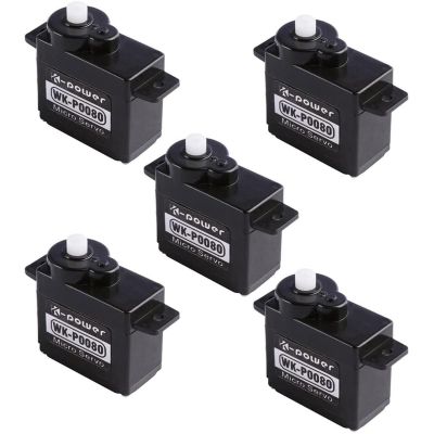 5pcs P0080 8G Micro Servo 1.5kg/0.1S High Speed Servo Analog servo Platics Coreless Motor servo for RC Airplane DIY Robot Projects Arduino Educational Toys