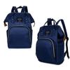JXGSGOGO Diaper Bag Multifunction Travel Backpack Waterproof Large Capacity Handbag Dark Blue view 2