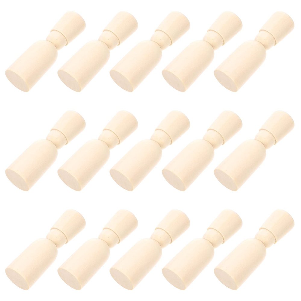 20pcs Peg Dolls with Hat Design for Painting Crafts Boy Girl Educational Art Tools for Creative Play and Parent-boy Girl Activities