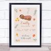New Baby Birth Details Christening Nursery Dark Skin Girl Floral Gift Print view 1
