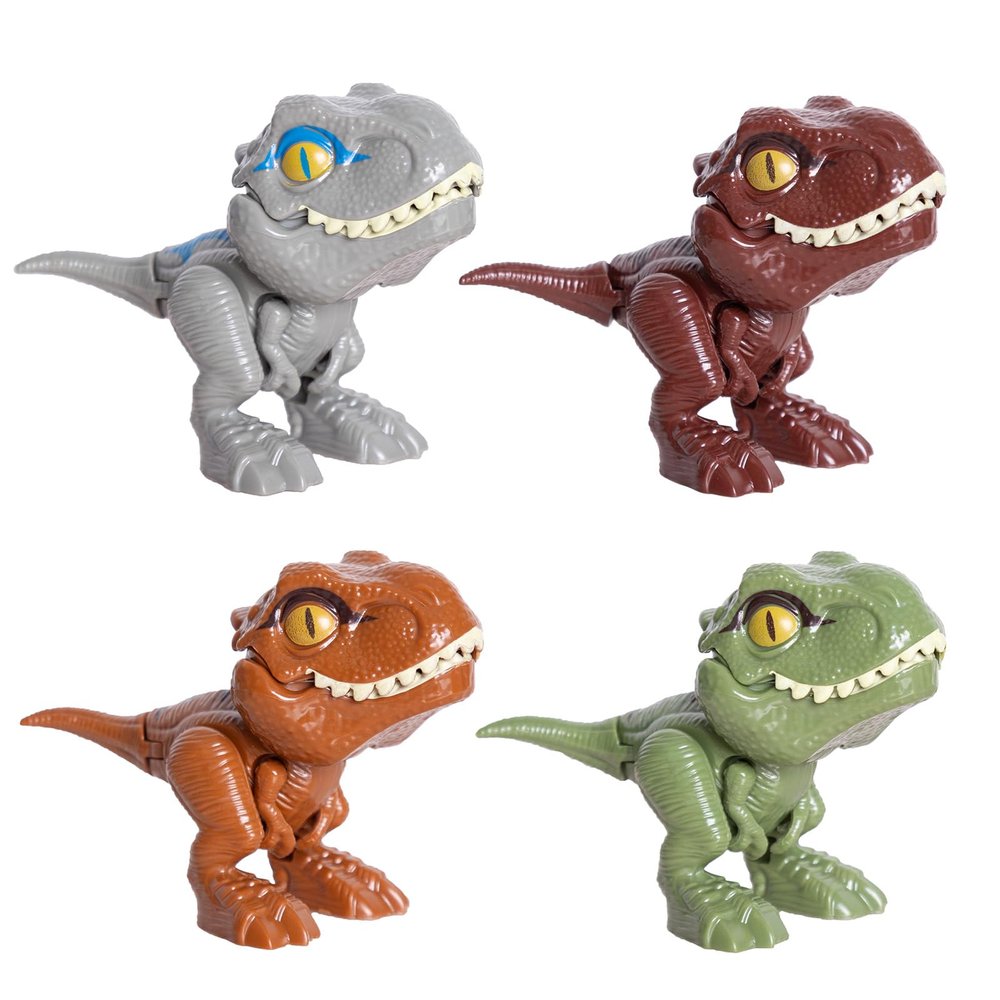 Berry President Dinosaur Toys for Kids 3-5, Dinosaurs Puppets,Tyrannosaurus Rex Action Figures with Movable Mouths, Toys for Kids(4 Dinosaurs)