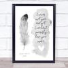 Baby Loss Miscarriage Infant Child Memorial Quote Grey Feathers Keepsake Print view 1