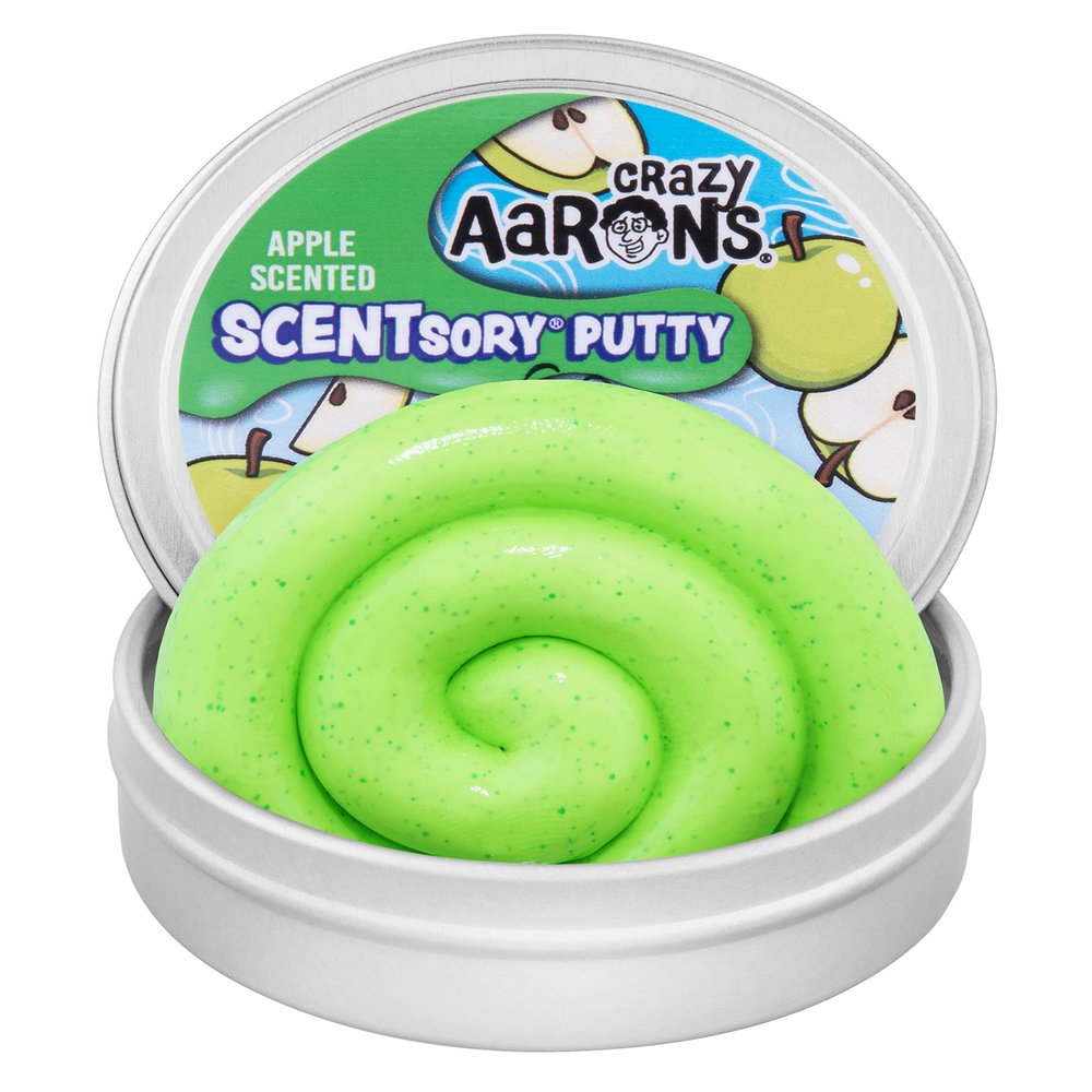 Crazy Aaron's Thinking Putty - Crisp Apple - Sensory Putty for Kids and Grown ups in a 4" Tin - Creative and Endless Fun, Stress Relief Therapy Toys, Never Dries Out - Made in USA