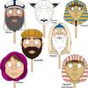 The Dreidel Company 2 Sets Passover Character Masks, Laminated Pesach Stick Puppets for Seder, 7 Masks Per Set view 1