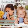 WeeSprout Bamboo Grow-With-Me Sippy Cups with Lids, 10 oz Set of Four, Babies Kids & Toddlers, Made With Bamboo & 100% Silicone, Bite Spout Design, Dishwasher Safe view 3