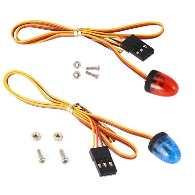 WONFAST 2PACK Circular Ultra Bright LED Police Flash Light Rotating Alarming Strobe Lamp 5Modes Compatible with 1/8 1/10 1/14 RC Model Firefighting Ambulance Crawler Truck Car Accessory(Red/Blue)