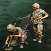 LIANGFANG 1/35 Us Mine Detector Team Include 2 Man Resin Figure Model Kit Unassembled Unpainted view 1