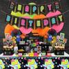 80s Party Supplies - Back to the 80s Party Decorations Set Including HAPPY BIRTHDAY Banner, Hanging Swirls, 80s Element Bunting, Plates, Cups, Napkins, Tableware, Tablecloth, Balloons - Serves 20 view 4