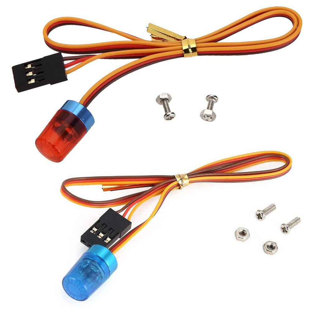 RC Car Police Flash Light,WONFAST 360 Rotation 5 Modes Ultra Bright LED Strobe Lights Compatible with 1/8 1/10 RC Mode Truck Car Accessory(2Pack Red/Blue)