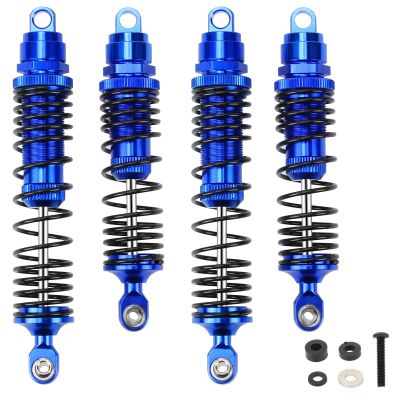 RCAWD Big Bore Shock Absorber Damper Set for Slash 2WD, Hoss, Rustler 4X4 VXL,Slash 4X4, Bandit, Ford, Nitro,Stampede Upgrades, 1/10 RC Shocks Front Rear, Full Alloy Parts #5862 Blue