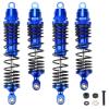 RCAWD Big Bore Shock Absorber Damper Set for Slash 2WD, Hoss, Rustler 4X4 VXL,Slash 4X4, Bandit, Ford, Nitro,Stampede Upgrades, 1/10 RC Shocks Front Rear, Full Alloy Parts #5862 Blue view 1