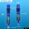 RCAWD Big Bore Shock Absorber Damper Set for Slash 2WD, Hoss, Rustler 4X4 VXL,Slash 4X4, Bandit, Ford, Nitro,Stampede Upgrades, 1/10 RC Shocks Front Rear, Full Alloy Parts #5862 Blue view 3