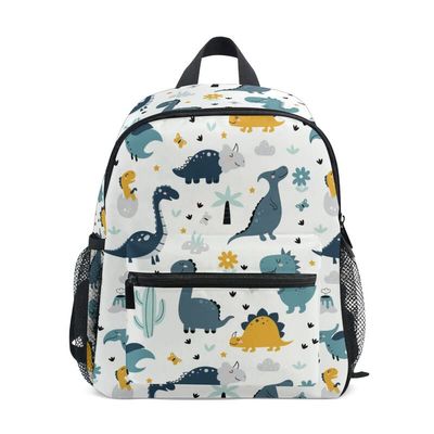 ZOEO Toddlers Backpack Dinosaurs Tropical Plants Kids Bookbag for Boys Girls 3-7 Years Children Preschool Kindergarten Hiking Cute Mini Bags Elementary School Daypack