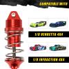 RACWD RC Shocks Absorber 70mm for ARRMA INFRACTION 4X4 570 MEGA, VENDETTA 4X4 3S BLX Upgrade Parts, Full aluminum Front Rear Shock Absorber Damper 4pcs for 1/8 3S ARA4215V3, ARA4319V3, ARA330701 Red view 2