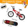 Hortsun 100 Pieces Mini Finger Skateboards Set Finger Bikes Hand Skateboard Fingerboards Tiny Bike Creative Fingertips Movement Party Favors Novelty Gift view 2