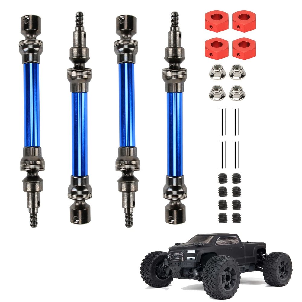 RCAWD Drive Shaft for ARRMA 1/10 New Big Rock (NOT for Old Big Rock) Crew CAB 4x4 V3 3s BLX Brushless Monster Truck RTR Upgrades, Driveshaft Front Rear for #ARA4312V3 Blue