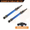 RCAWD Drive Shaft for ARRMA 1/10 New Big Rock (NOT for Old Big Rock) Crew CAB 4x4 V3 3s BLX Brushless Monster Truck RTR Upgrades, Driveshaft Front Rear for #ARA4312V3 Blue view 2