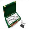 Bello Games New York, Inc. Fashion Avenue Double Six Designer Double Six Two Tone Dominoes Professional Jumbo Size Tournament Set with Spinners and Score Board view 2