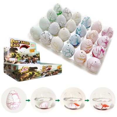 24pcs Large Size Dinosaur Egg Hatching Dino Egg Grow in Water Crack with Assorted Color Hatching Growing Dino Dragon Hunting Game Easter Basket Stuffers Birthday Easter Gifts Party Favors for Children