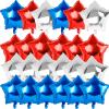 24pcs Red White Blue Star Balloons,18 inch Foil Mylar Star Balloons,4th of July Aluminum Foil Balloon for Brithday,Anniversary,Independence Day Party Decorations (5-pointed star balloons) view 1