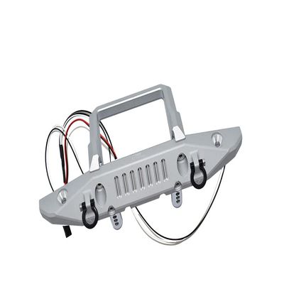 GPM 15Pc Set Upgrades Aluminium Front Bumper with D-Rings for 1/6 4WD SCX6 Jeep Jlu Wrangler (AXI05000) & 1/6 4WD SCX6 Trial Honcho (AXI05001) RC Cars (Silver)