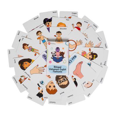 Bilingual Vietnamese English Cards, Flashcards, Bilingual Cards, Vietnamese Cards, Educational, Toddler Cards (Body Parts)