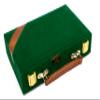 Bello Games New York, Inc. Fashion Avenue Designer Case Double Six Red Professional Jumbo Size Tournament Dominoes Set with Spinners in a Green Velour Case view 2