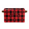 Joyestore Gingham Pixel Hearts Red Personalized Storage Bins Baskets Cubes Organizer with Handle for Shelves Closet Nursery Toy 1 Pack view 1