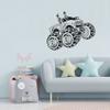 ATV Racing Big Tires Monster Truck Silhouette Motocross Mud Bogging Off Road Vehicle Truck On Fire Vinyl Wall Art Sticker Decal Home Room Kids Room Boys Girls Room Nursery Room Size (8x10 inch) view 2