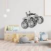 ATV Racing Big Tires Monster Truck Silhouette Motocross Mud Bogging Off Road Vehicle Truck On Fire Vinyl Wall Art Sticker Decal Home Room Kids Room Boys Girls Room Nursery Room Size (8x10 inch) view 3