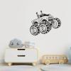 ATV Racing Big Tires Monster Truck Silhouette Motocross Mud Bogging Off Road Vehicle Truck On Fire Vinyl Wall Art Sticker Decal Home Room Kids Room Boys Girls Room Nursery Room Size (8x10 inch) view 4