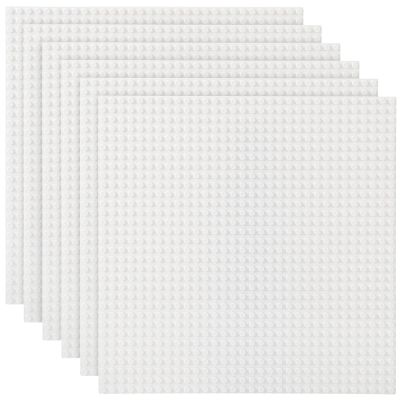 Lekebaby Classic Baseplates Building Base for Building Bricks 100% Compatible with Major Brands-Baseplate 10" x 10", Pack of 6 (White)