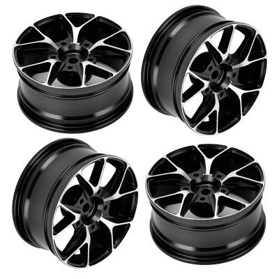 kingsea Wheel Hub Aluminum Alloy, RC Wheel Hubs Accessories for 1/10 RC Car, 4 Pcs - Black