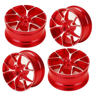 kingsea Wheel Hub Aluminum Alloy, RC Wheel Hubs Accessories for 1/10 RC Car, 4 Pcs - Red