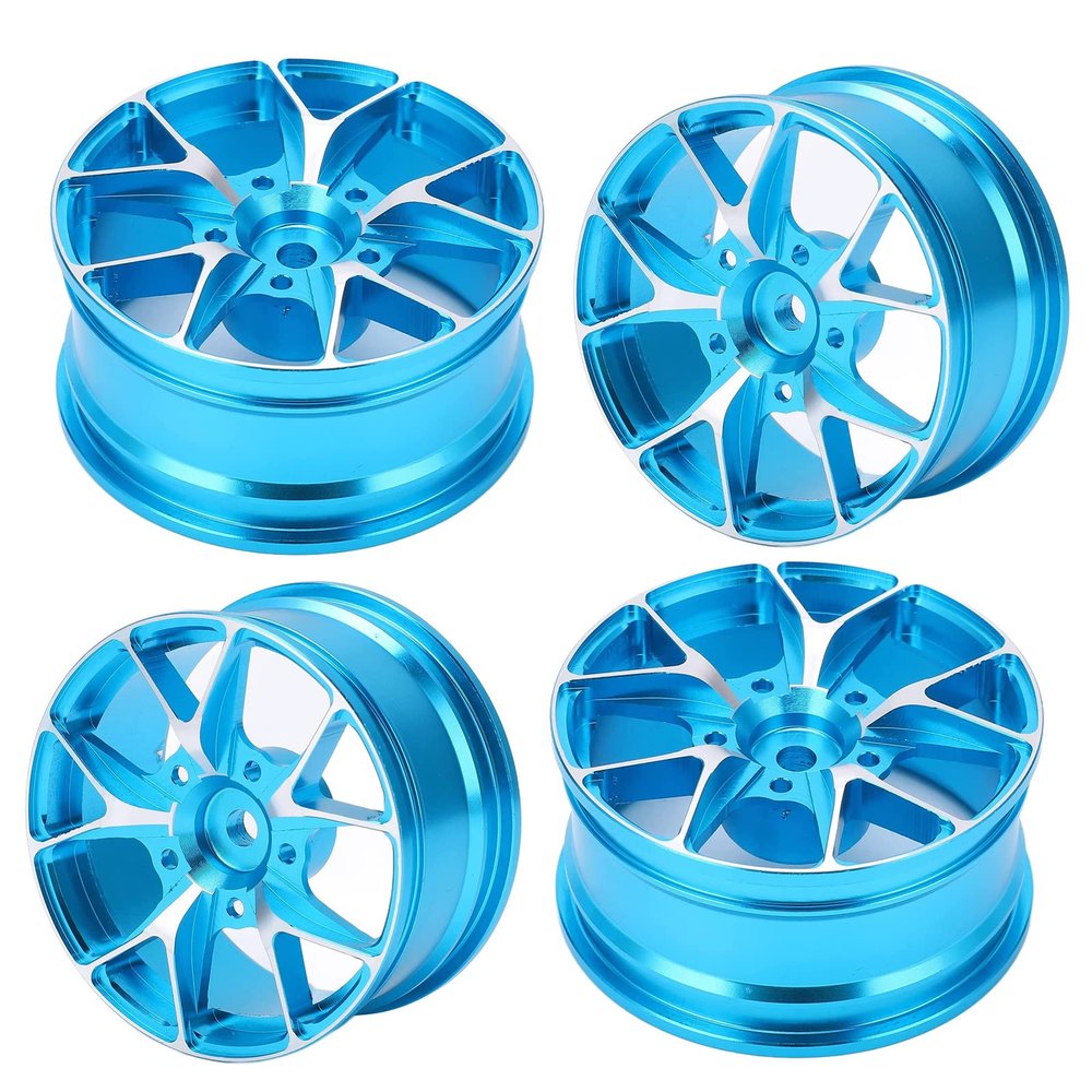 kingsea Wheel Hub Aluminum Alloy, RC Wheel Hubs Accessories for 1/10 RC Car, 4 Pcs - Blue