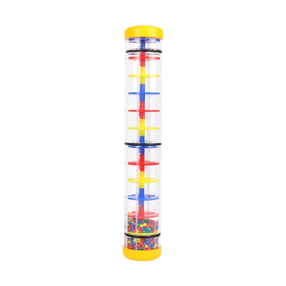 Rainmaker 12 inch Rain Stick for Babies Rattle Tube Rain Stick Shaker Music Sensory Auditory Instrument Toy for Baby Child Girl (12 inch Yellow)