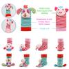 BLOOBLOOMAX Baby Infant Rattle Socks Toys, Sock rattles for Babies 0-24 Months Baby Animal Foot Finder Learning Toy (Cotton C) view 2