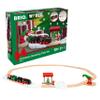 BRIO World - Christmas Steaming Train - Battery-Operated Train - 27-Pc Motorized Steam Engine for Wooden Track with Lights and Kid-Friendly Steam - Interactive Play with Forward/Reverse - for Kids 3+ view 1
