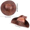 SGBETTER 2 Pack Faux Leather Pirate Hat Tricorn Hat Brown Tri-Corner Hat for Pirate Theme Party Halloween Cosplay Masquerade Accessories view 2