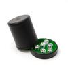 Luck Lab Black Leather Dice Cup with Lid Including 6 Matching Pearl Dice - Green Velvet Interior for Quiet Shaking - Use for Liars Dice Farkle Yahtzee Board Games view 2