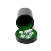 Luck Lab Black Leather Dice Cup with Lid Including 6 Matching Pearl Dice - Green Velvet Interior for Quiet Shaking - Use for Liars Dice Farkle Yahtzee Board Games view 3