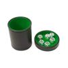 Luck Lab Black Leather Dice Cup with Lid Including 6 Matching Pearl Dice - Green Velvet Interior for Quiet Shaking - Use for Liars Dice Farkle Yahtzee Board Games view 4